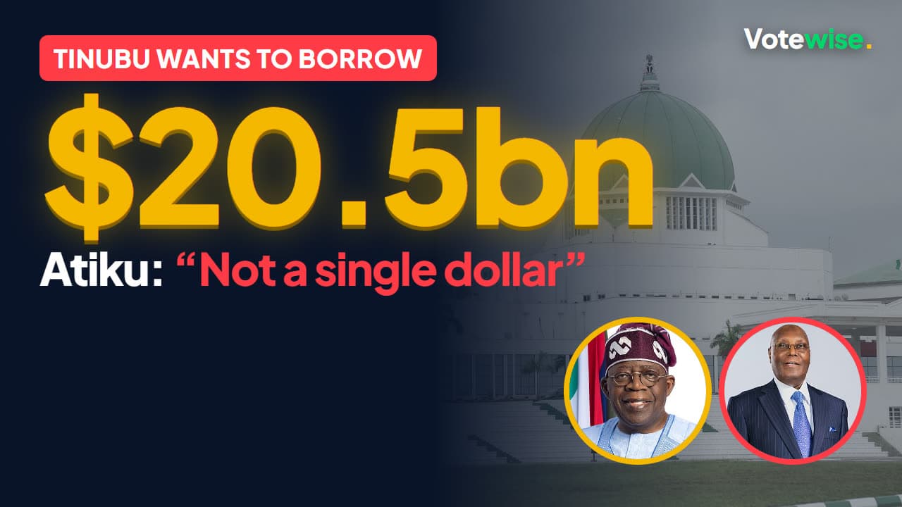 “$20.5bn” in gold over the National Assembly, with Tinubu and Atiku and the words “Not a single dollar”